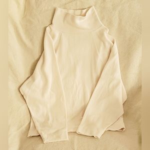 Madewell Woven Mock Neck Sweater - Small - Off-White color